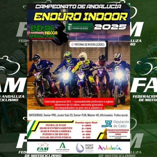 ¡SEGUIMOS SEGUNDA PRUEBA DE ENDURO INDOOR NOS VAMOS A PATERNA DE LA RIVERA (CÁDIZ)