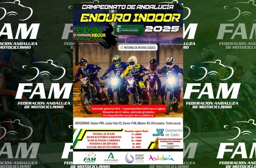 ¡SEGUIMOS SEGUNDA PRUEBA DE ENDURO INDOOR NOS VAMOS A PATERNA DE LA RIVERA (CÁDIZ)