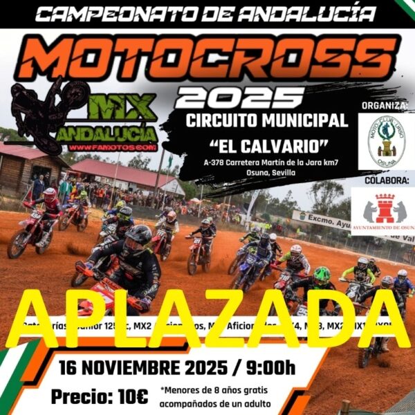 COMUNICADO OFICIAL – APLAZAMIENTO DEL MOTOCROSS DE OSUNA