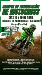 REPROGRAMACIÓN DEL CAMPUS DE TECNIFICACION MOTOCROSS OSUNA PARA PILOTOS HASTA 18 AÑOS.