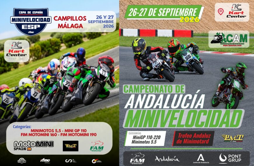 COMUNICADO OFICIAL: EL CAMPEONATO DE ANDALUCIA (CAM) Y LA COPA DE ESPAÑA DE MINIVELOCIDAD RUGEN…
